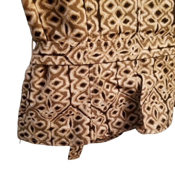 Banana Republic Tan Brown Short Sleeve Safari Print Jacket Size 0   8 374 - Picture 5 of 11